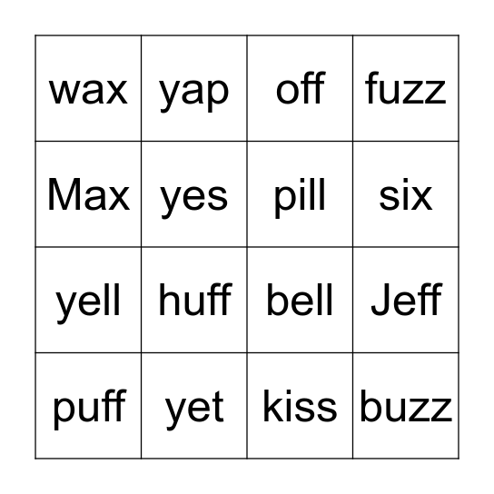 Unit 7 Bingo Card