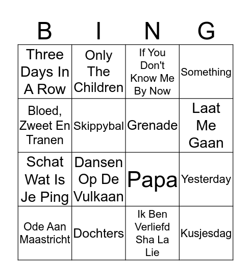 AadRina Bingo Card