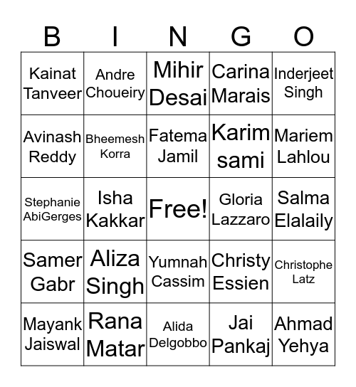 A&I BINGO! Bingo Card