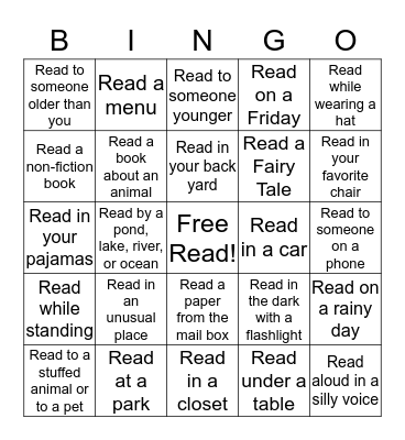 Summer Book Fun Bingo Card