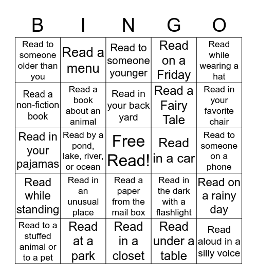 Summer Book Fun Bingo Card