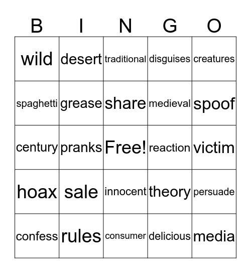 ** April Fool's Day ** Bingo Card
