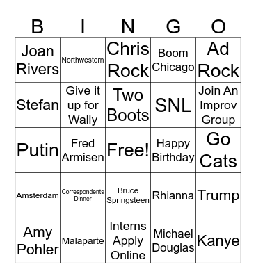 8G Band Q&A Bingo Card