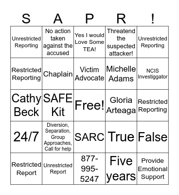 Whats The Tea?! Bingo Card