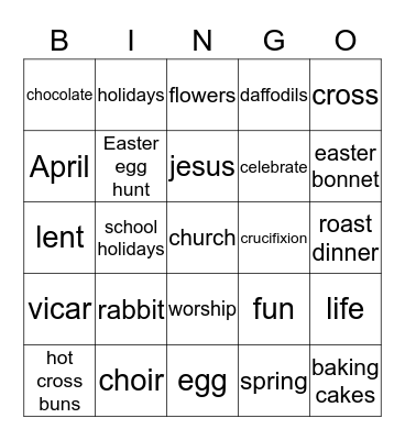 Easter Bingo Card