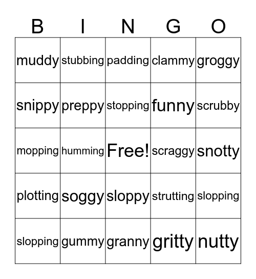Doubling Rule Bingo Card