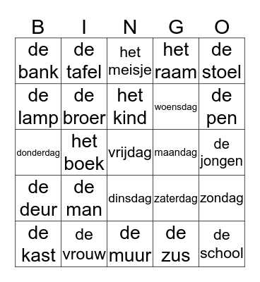 BINGO AZC Leersum Bingo Card