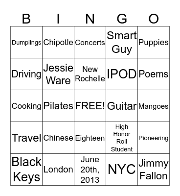 Dana's Graduation Bingo!!! Bingo Card