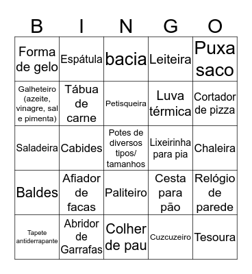 Chá da Mary  Bingo Card