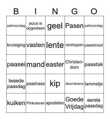 Paasbingo Card