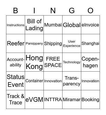 INTTRA Bingo Card