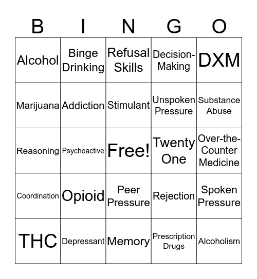 SAPCA Bingo Card