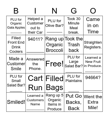 Front End Bingo Card