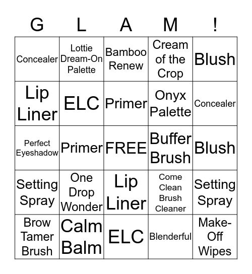 Glam Squad In Stock Challenge  Bingo Card