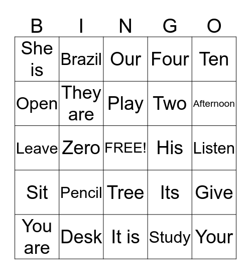 Bingo Card