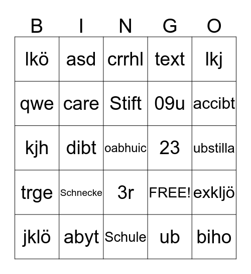 Laut-Bingo Card