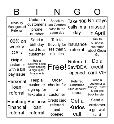 ***April Bingo***  Bingo Card