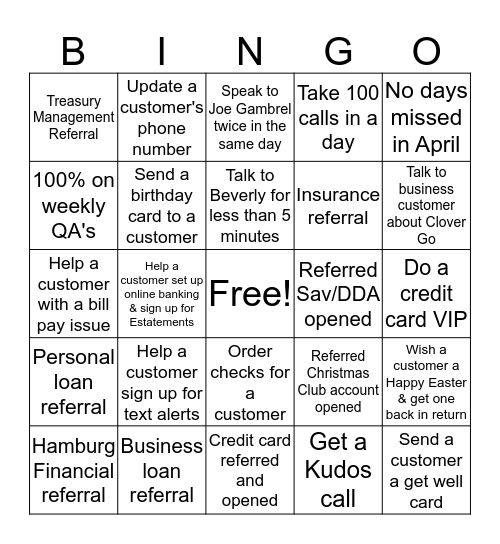 ***April Bingo***  Bingo Card
