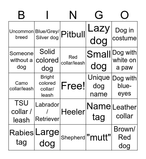Dog Social Bingo! Bingo Card