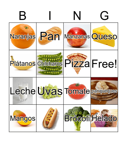 La Comida Bingo Card