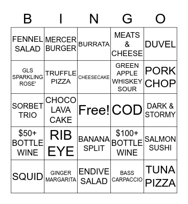 MERCER KITCHEN Bingo Card