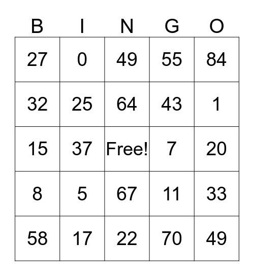 Fitness Fair Bingo Card