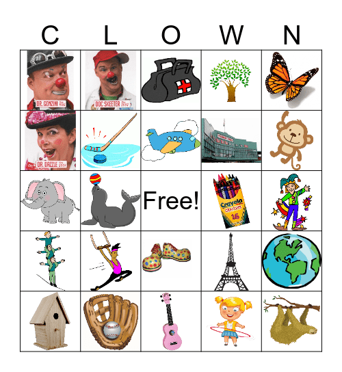Clown Bingo! Bingo Card
