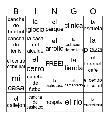 Mi Comunidad Bingo Card