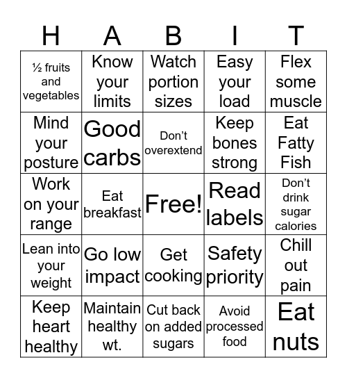 HOUSEKEEPING BINGO Card