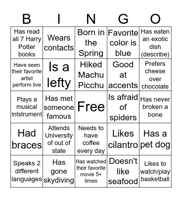 Bingo Card