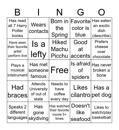 Bingo Card