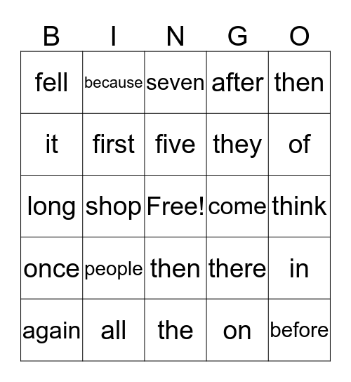 Review Bingo Card