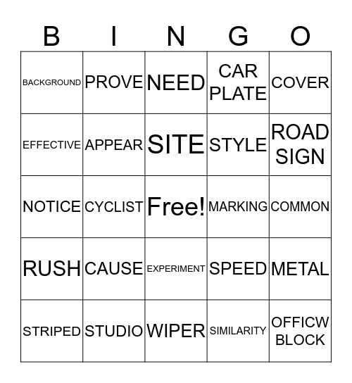 UNIT 14 (I LOVE ENGLISH 4) Bingo Card