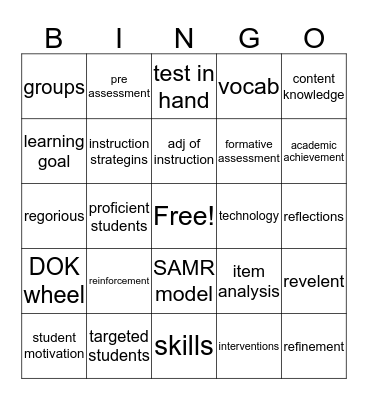 Miss Jones Bingo Card