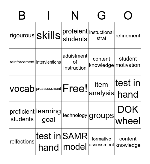 i love me some PLC Bingo Card