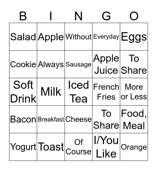 Unidad 3A Bingo Card