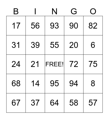 Strickland Family Reunion Bingo Card
