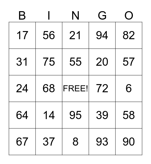 Strickland Family Reunion Bingo Card