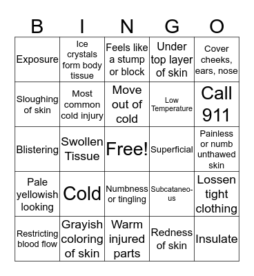 FrostBite Bingo  Bingo Card