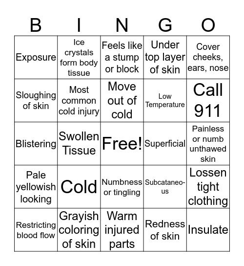 FrostBite Bingo  Bingo Card