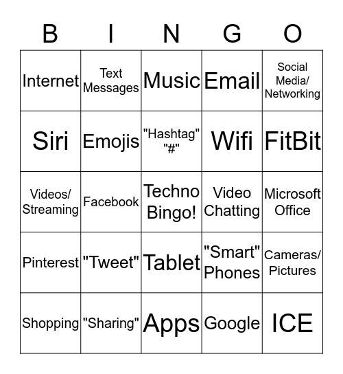 Techno-Bingo Card