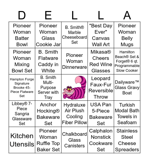 Della & Shawn Bingo Card