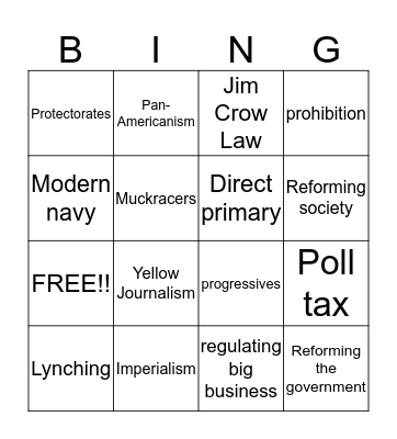UNIT 7 Bingo Card