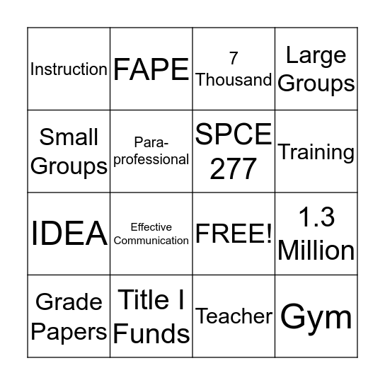 Chapter 10 Bingo Card