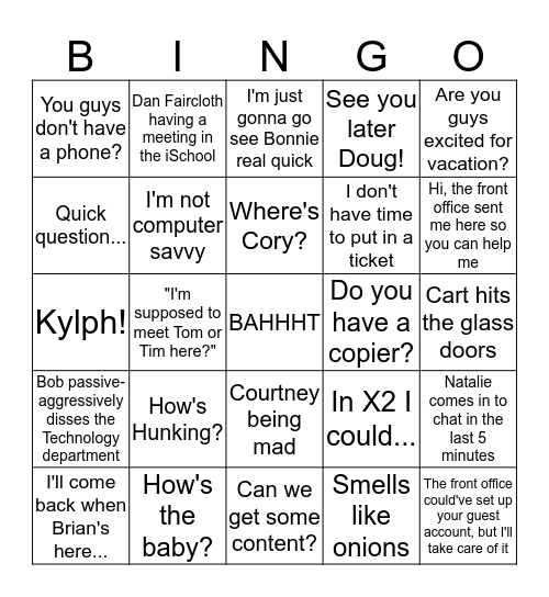iSchool Bingo Card