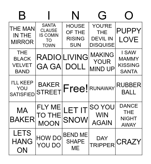 TURKEY TIME Bingo Card