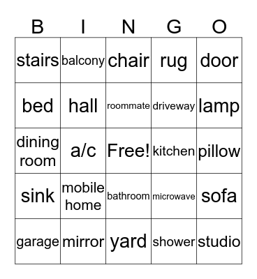 Housing Bingo Card