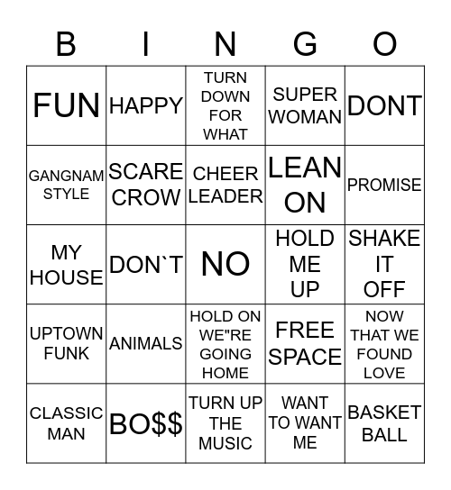 BUMPIN BINGO Card