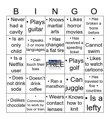 Human BINGO Card