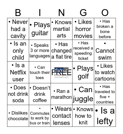 Human BINGO Card